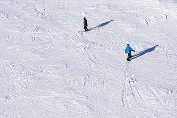 Skiing and snowboarding, winter sports.