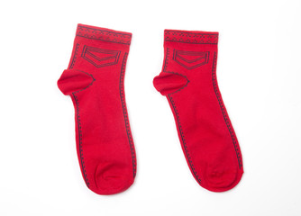 red socks white background