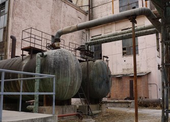 Industrial area with pipes and tanks in Beijing China