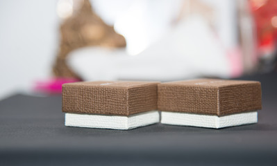 Two box on blur background.