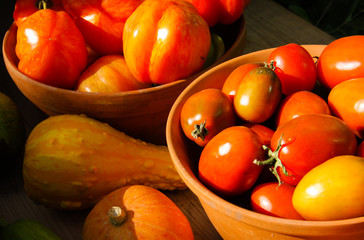 Two bowls of ripe tomatoes