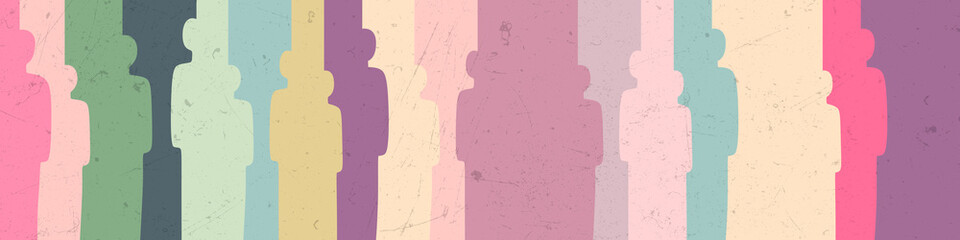 Background with People silhouettes