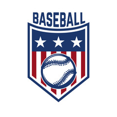 Emblem with baseball ball. Design element for logo, label, emblem, sign, badge.