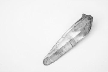 natural, real crystal quartz on a white background