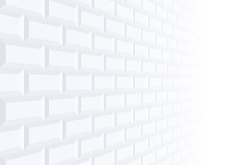 Brick wall abstract vector background with perspective. White texture