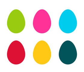Colorful easter eggs isolated on white backgrouhnd vector