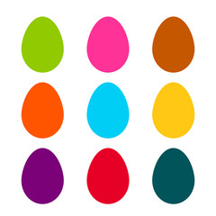Colorful easter eggs isolated on white backgrouhnd vector