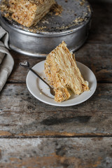 cake - Napoleon (cake with white cream is layered)