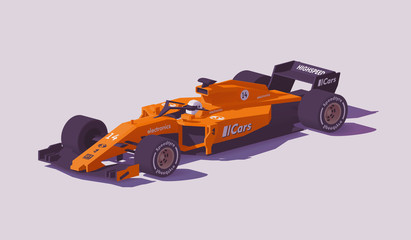 Obraz premium Vector low poly formula racing car