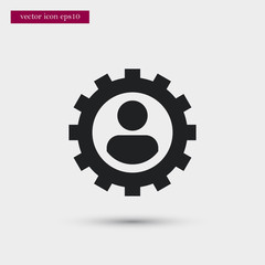 Gear icon simple vector sign