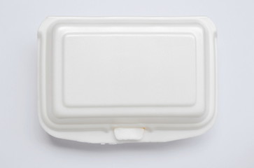 foam box for packing food on white background