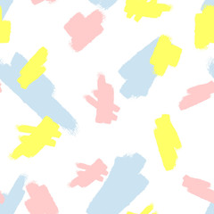 Abstract seamless pattern with color brushstrokes. Drawn by hand. Grunge, graffiti, watercolor, sketch.