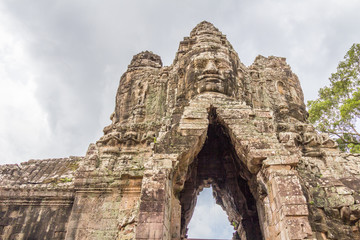 Angkot Thom gate in Cambodia