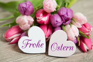 Fototapeta na wymiar Osterkarte-Frohe Ostern