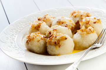 Potato dumplings stuffed with meat