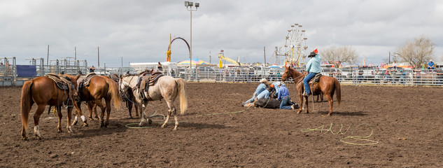 Cowboys in time medical roping event