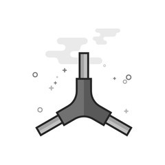 Allen key icon in flat outlined grayscale style. Vector illustration.
