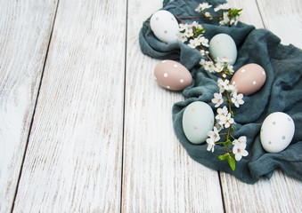 Easter eggs and spring  blossom