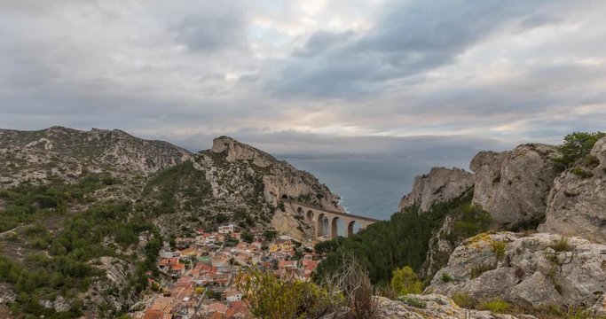 La calanque de la Vesse - a steep-sided valley on Mediterranean coast near Marseille, Provence, France (time lapse video)
