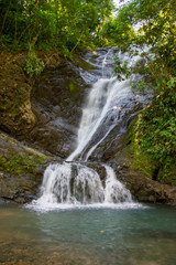 Natural waterfall in the jungle of Costa Rixa