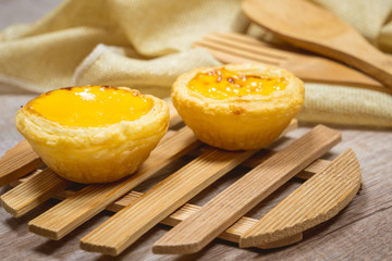 Egg tart sweet dessert with egg and custard cream