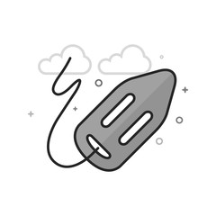Obraz premium Rescue tube icon in flat outlined grayscale style. Vector illustration.