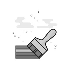 Paint brush icon in flat outlined grayscale style. Vector illustration.