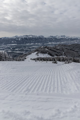 Fototapeta na wymiar Skiing At Gerlitzen Alp Villach Carinthia Austria