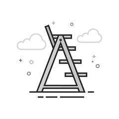 Office chair icon in flat outlined grayscale style. Vector illustration.