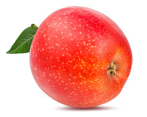 Fresh red apple isolated on white background with clipping path