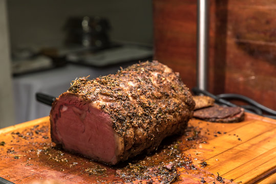 Carving Wagyu beef