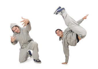 Young man isolated on the white background