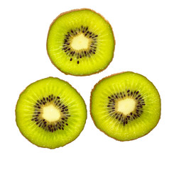 Kiwi fruit.  Slice of  kiwi fruit isolated on white background