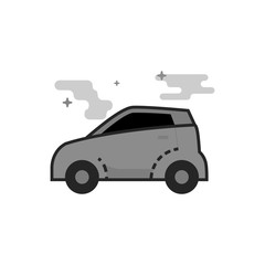 Car icon in flat outlined grayscale style. Vector illustration.