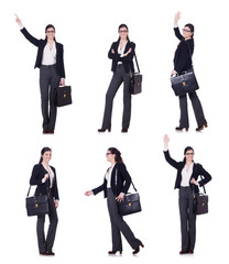 Young businesswoman in various poses