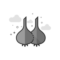 Garlic icon in flat outlined grayscale style. Vector illustration.