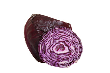 isolated sliced red cabbage