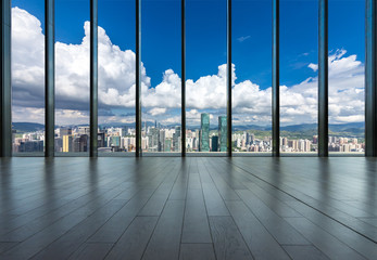 window with panoramic cityscape