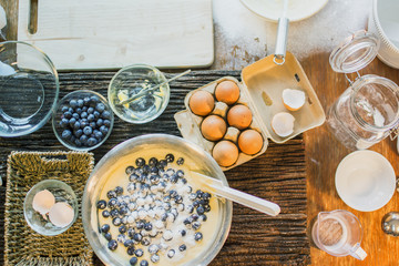Confectionery ingredients blueberry muffin home made