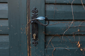 Black metal vintage door handle