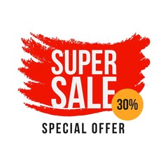 Super Sale 30% Special Offer Vector Template Design