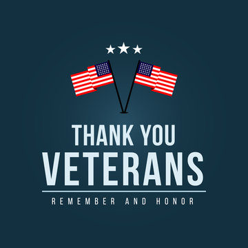 Thank You Veterans Logo Vector Template Design