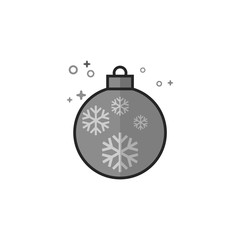 Obraz premium Christmas orb icon in flat outlined grayscale style. Vector illustration.