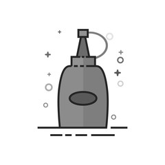Obraz premium Ketchup bottle icon in flat outlined grayscale style. Vector illustration.