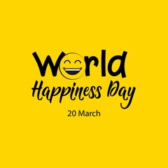 World Happiness Day Vector Template Design