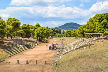 Fototapeta na wymiar Stadium Asklepion in Epidaurus.