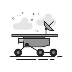 Space rover icon in flat outlined grayscale style. Vector illustration.