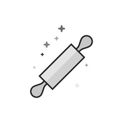 Wooden roller icon in flat outlined grayscale style. Vector illustration.