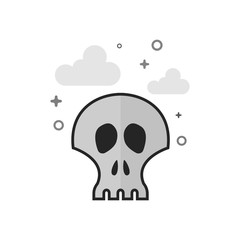 Skeleton icon in flat outlined grayscale style. Vector illustration.