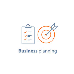 Project management, business targeting, simple solution, successful strategy, improvement checklist, survey clipboard, enrollment